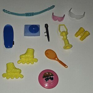 Fashion Doll Sport Accessories Lot Tennis Frisbee Barbie Size Mixed Brands READ